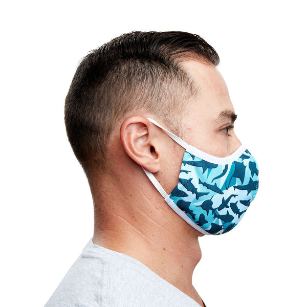 Whale Shark Recycled Plastic Cloth Face Mask with Filter Pocket + 5 Fi –  PADI Gear Americas