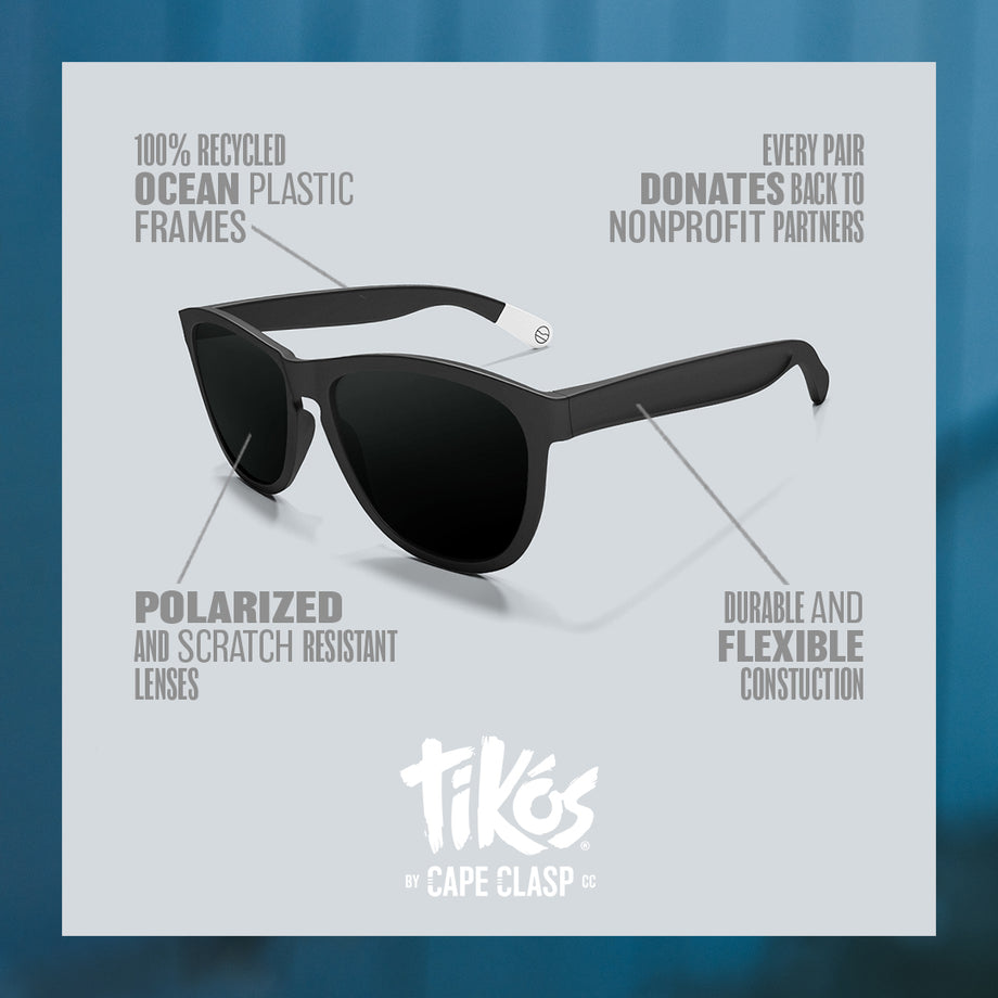 Tikos Ocean Plastic Bracelet | Black, Small | Cape Clasp